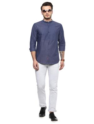 blue cotton casual shirt - 15937259 - Standard Image - 4