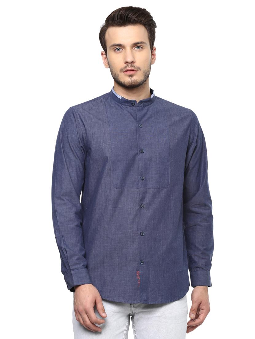 blue cotton casual shirt - 15937259 - Zoom Image - 1