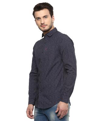 blue printed casual shirt - 15937261 - Standard Image - 2