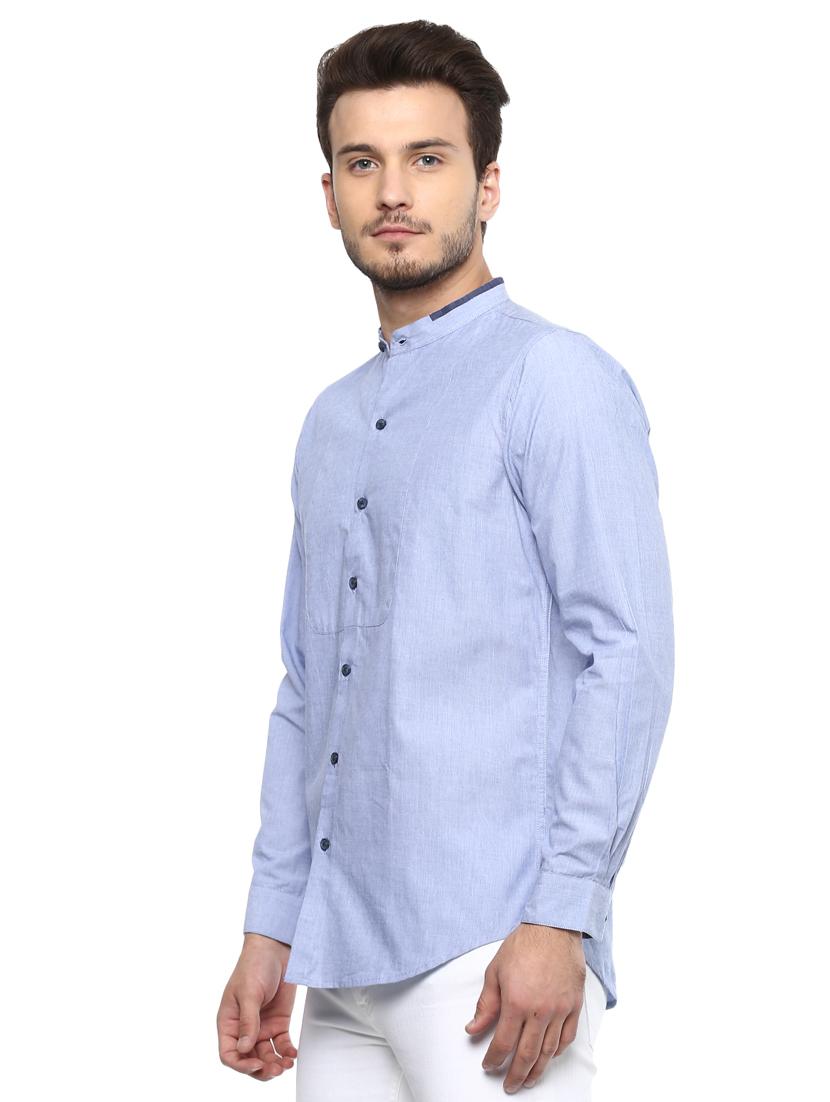 blue cotton casual shirt - 15937263 - Zoom Image - 2