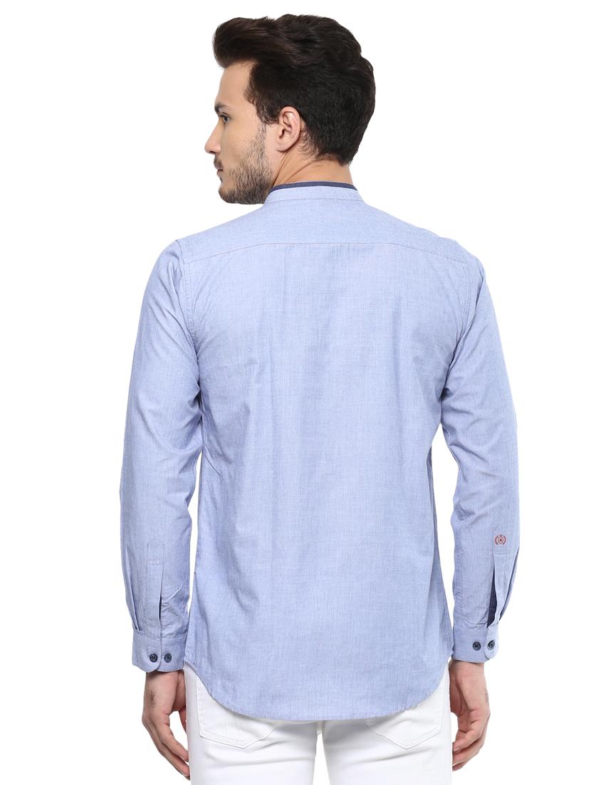 blue cotton casual shirt - 15937263 - Zoom Image - 3