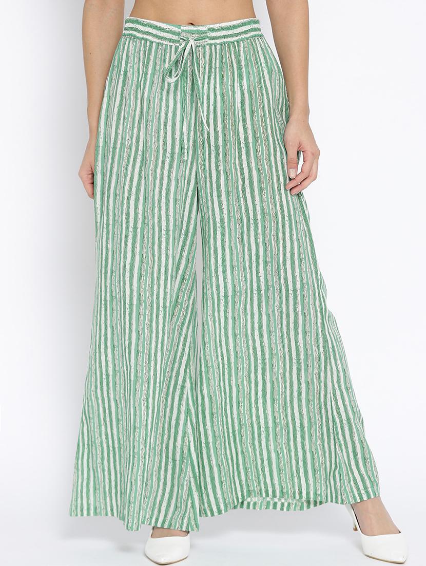 drawstring waist flared palazzo - 15937315 - Zoom Image - 1