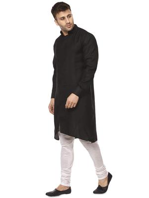 black cotton kurta pyjama set - 15937899 - Standard Image - 2