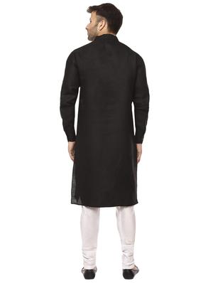 black cotton kurta pyjama set - 15937899 - Standard Image - 3