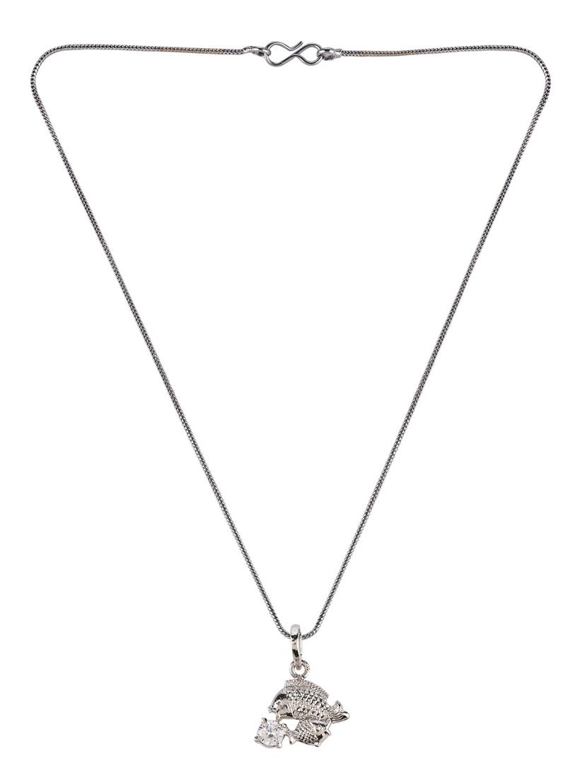 silver metal chain necklace - 15938031 - Zoom Image - 2
