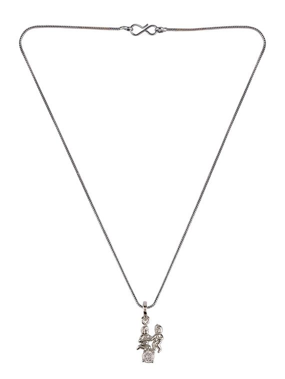 silver metal chain necklace - 15938035 - Zoom Image - 2