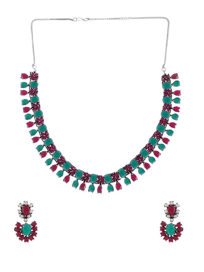 multi colored metal necklaces and earring - 15938045 - Zoom Image - 2