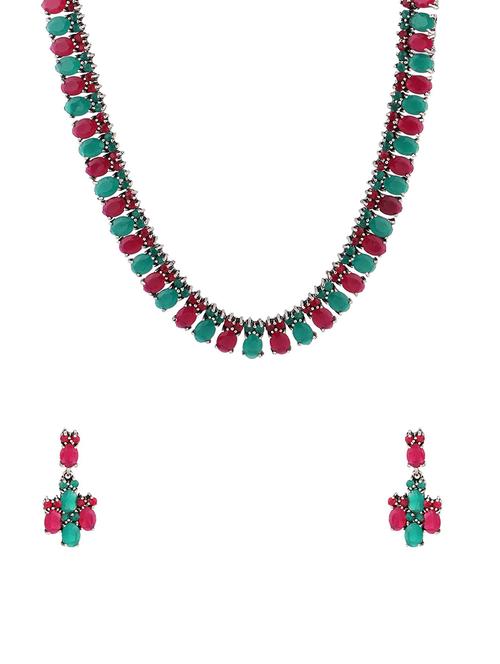 multi colored metal necklaces and earring - 15938047 - Standard Image - 1