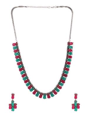 multi colored metal necklaces and earring - 15938047 - Standard Image - 2