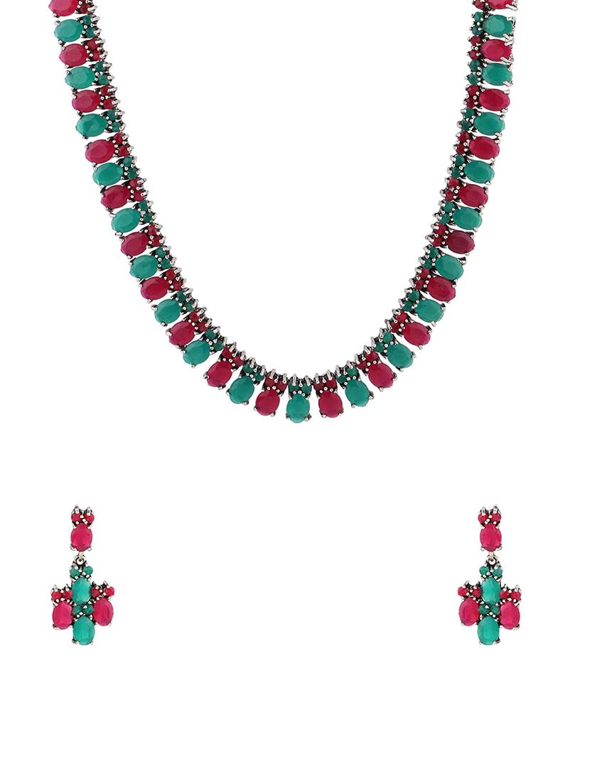 multi colored metal necklaces and earring - 15938047 - Zoom Image - 1