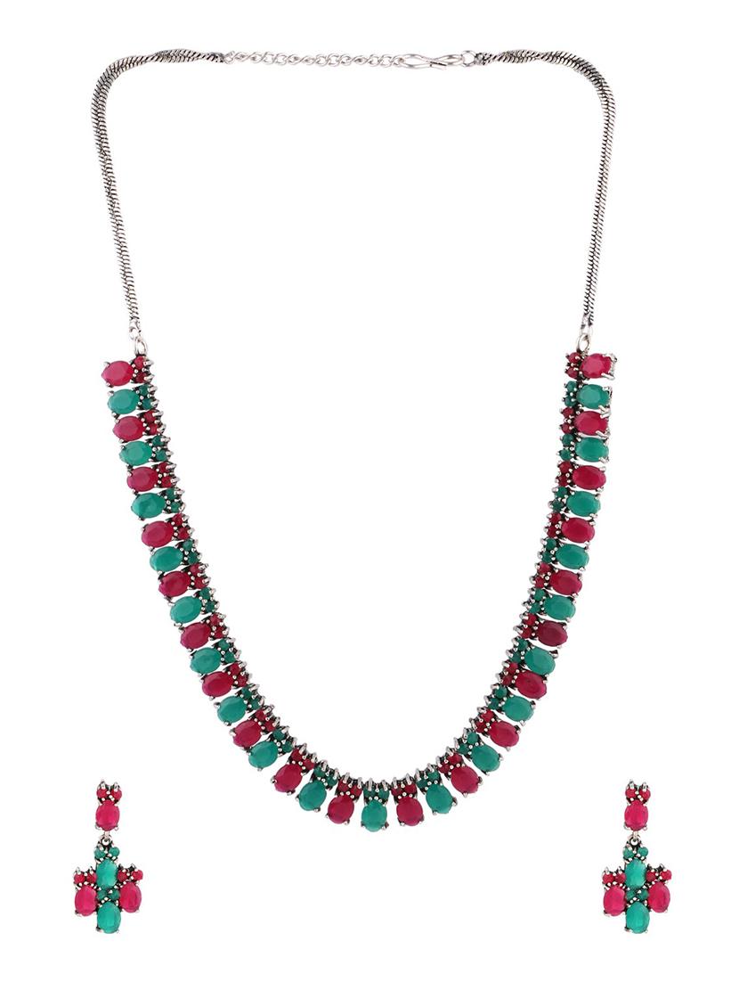 multi colored metal necklaces and earring - 15938047 - Zoom Image - 2