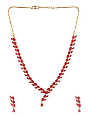 pink metal necklaces and earring - 15938051 - Standard Image - 2
