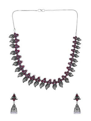 pink metal necklaces and earring - 15938052 - Standard Image - 2