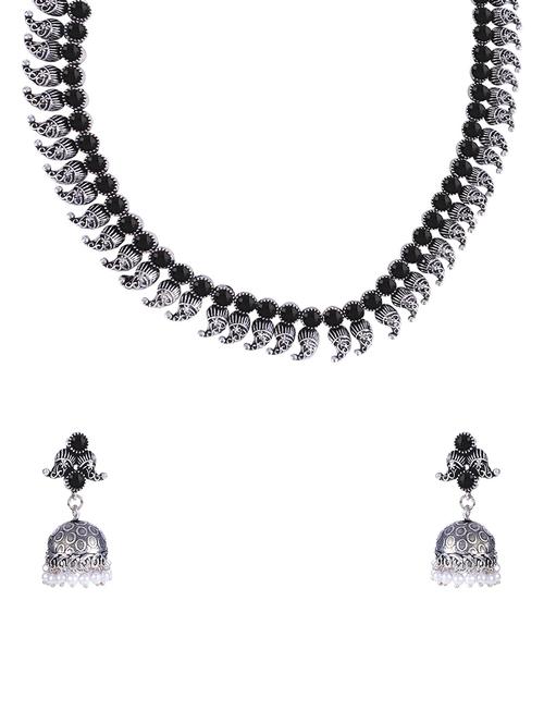 black metal necklaces and earring - 15938056 - Standard Image - 1