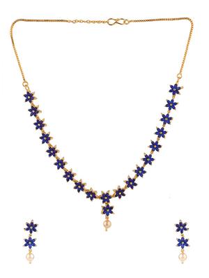 blue metal necklaces and earring - 15938058 - Standard Image - 2