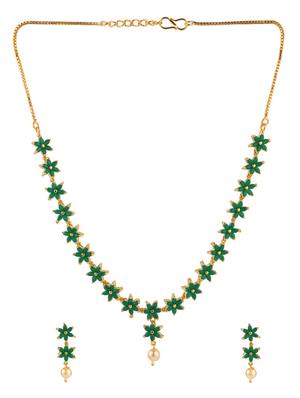 green metal necklaces and earring - 15938060 - Standard Image - 3