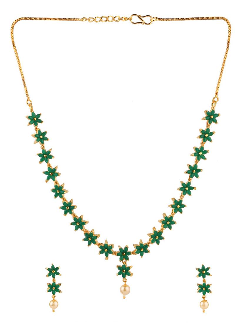 green metal necklaces and earring - 15938060 - Zoom Image - 3