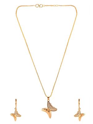 gold metal pendants and earring - 15938071 - Standard Image - 2