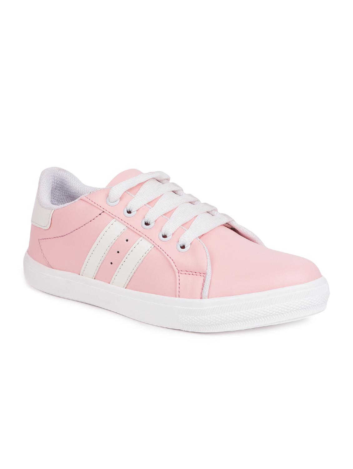 pink faux leather laceup casual shoes - 15938149 - Zoom Image - 1