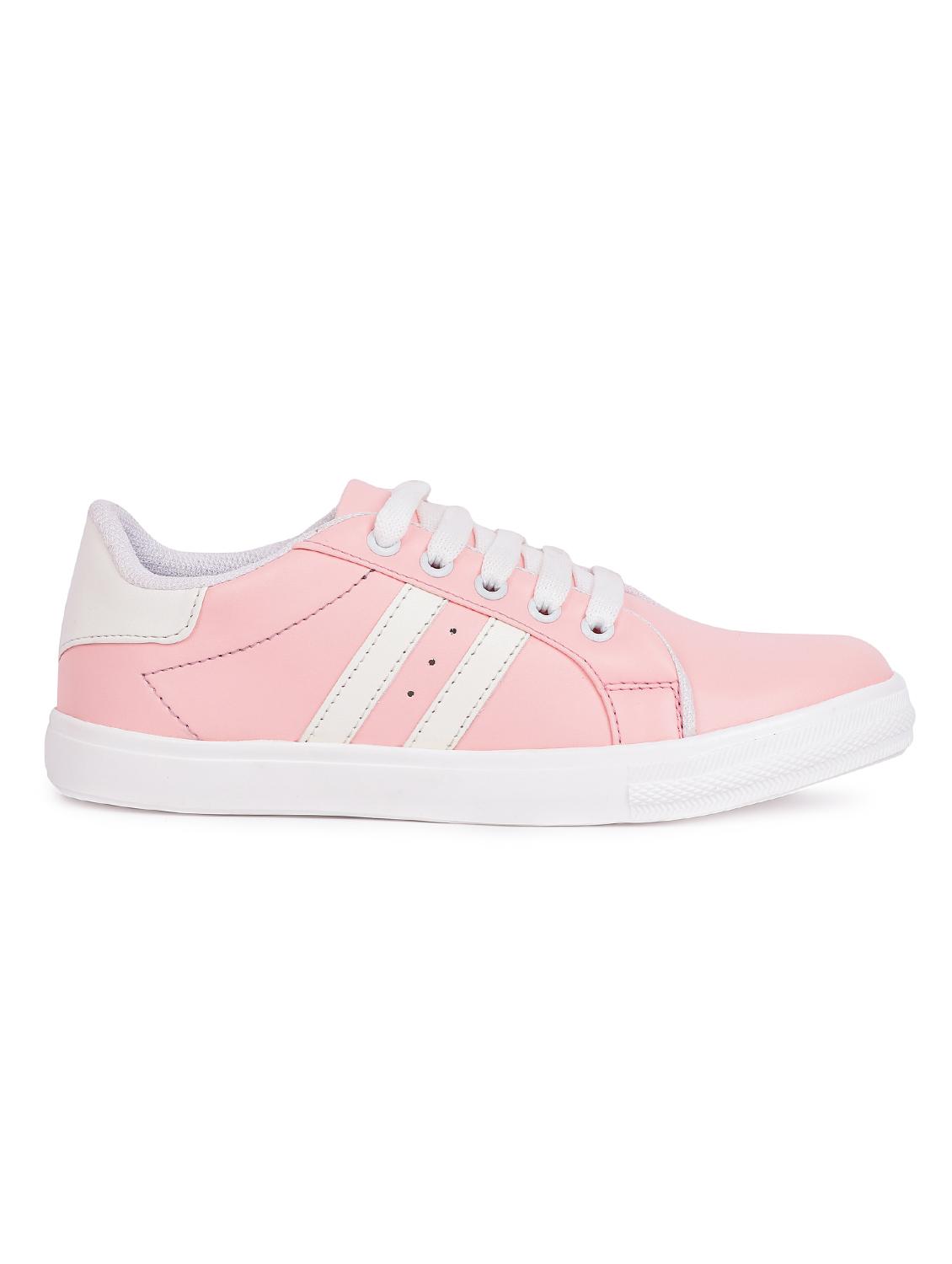 pink faux leather laceup casual shoes - 15938149 - Zoom Image - 2
