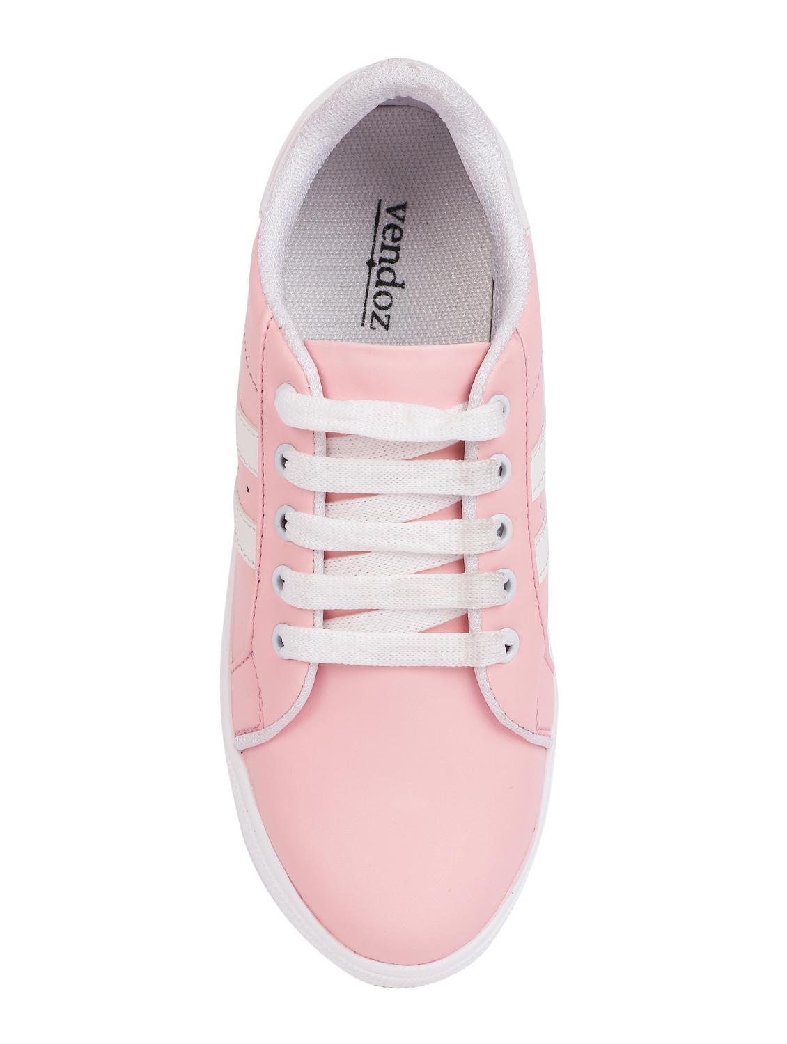 pink faux leather laceup casual shoes - 15938149 - Zoom Image - 4