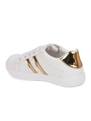 gold faux leather laceup casual shoes - 15938150 - Standard Image - 3