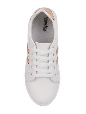 gold faux leather laceup casual shoes - 15938150 - Standard Image - 4