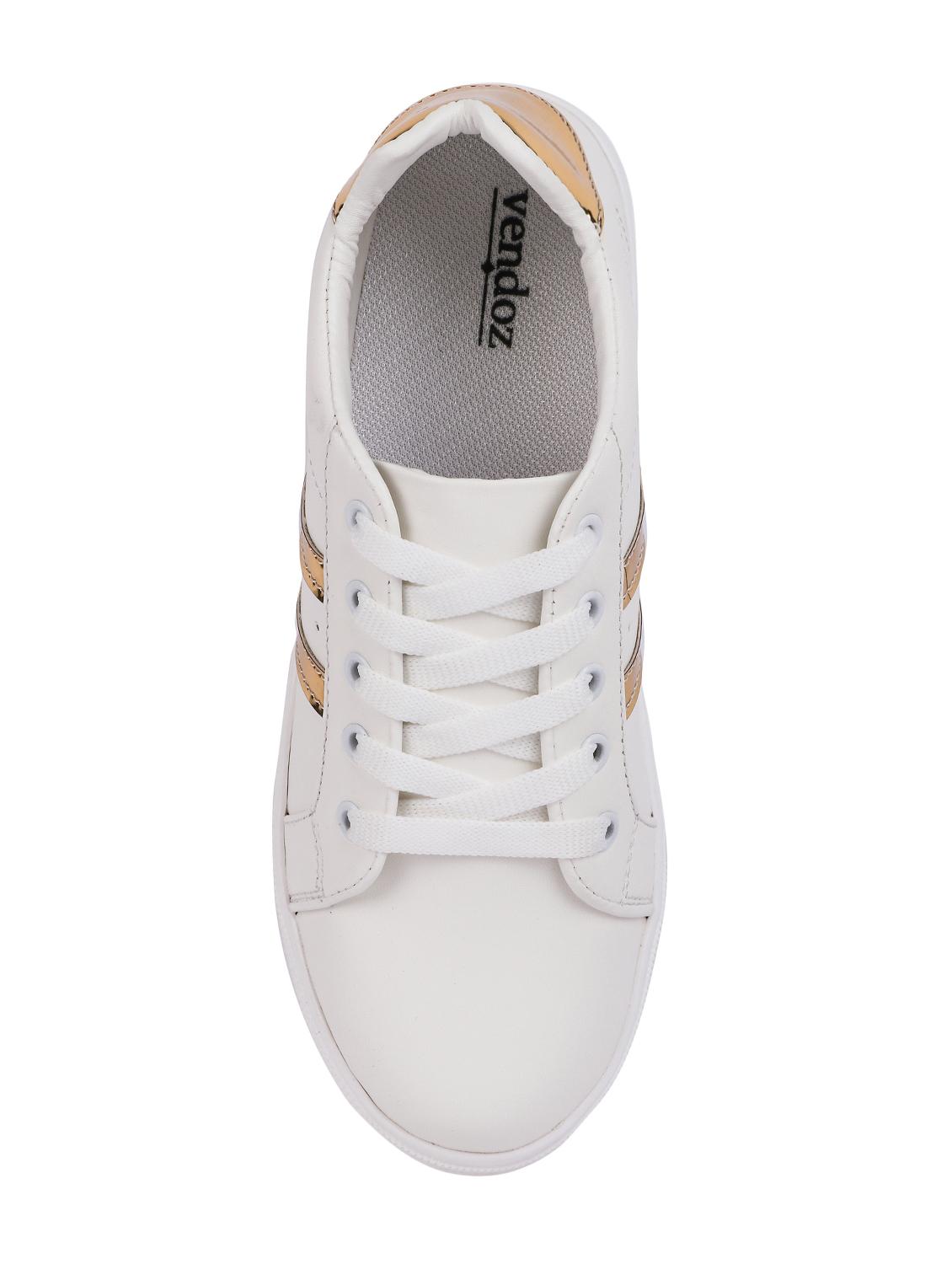 gold faux leather laceup casual shoes - 15938150 - Zoom Image - 4