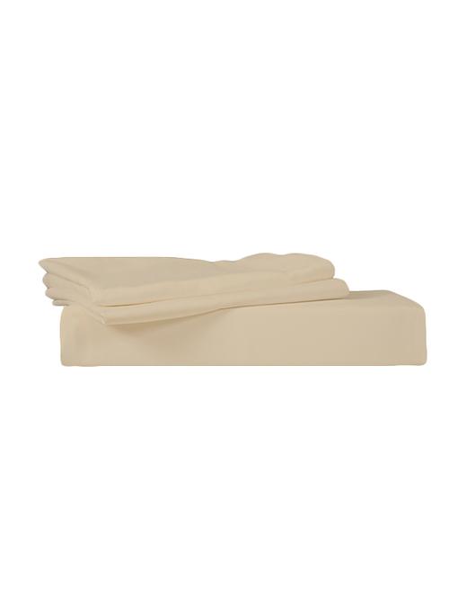 just linen 300 tc 100% cotton sateen solid, tanned brown color, king large size flat bedsheet with pillow covers - 15938289 - Standard Image - 1