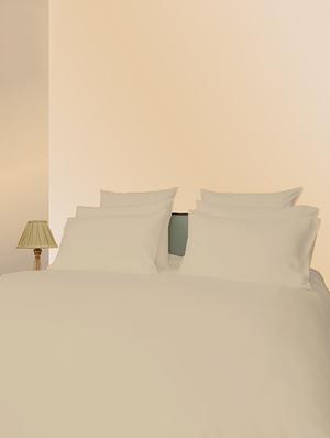 just linen 300 tc 100% cotton sateen solid, tanned brown color, king large size flat bedsheet with pillow covers - 15938289 - Standard Image - 2
