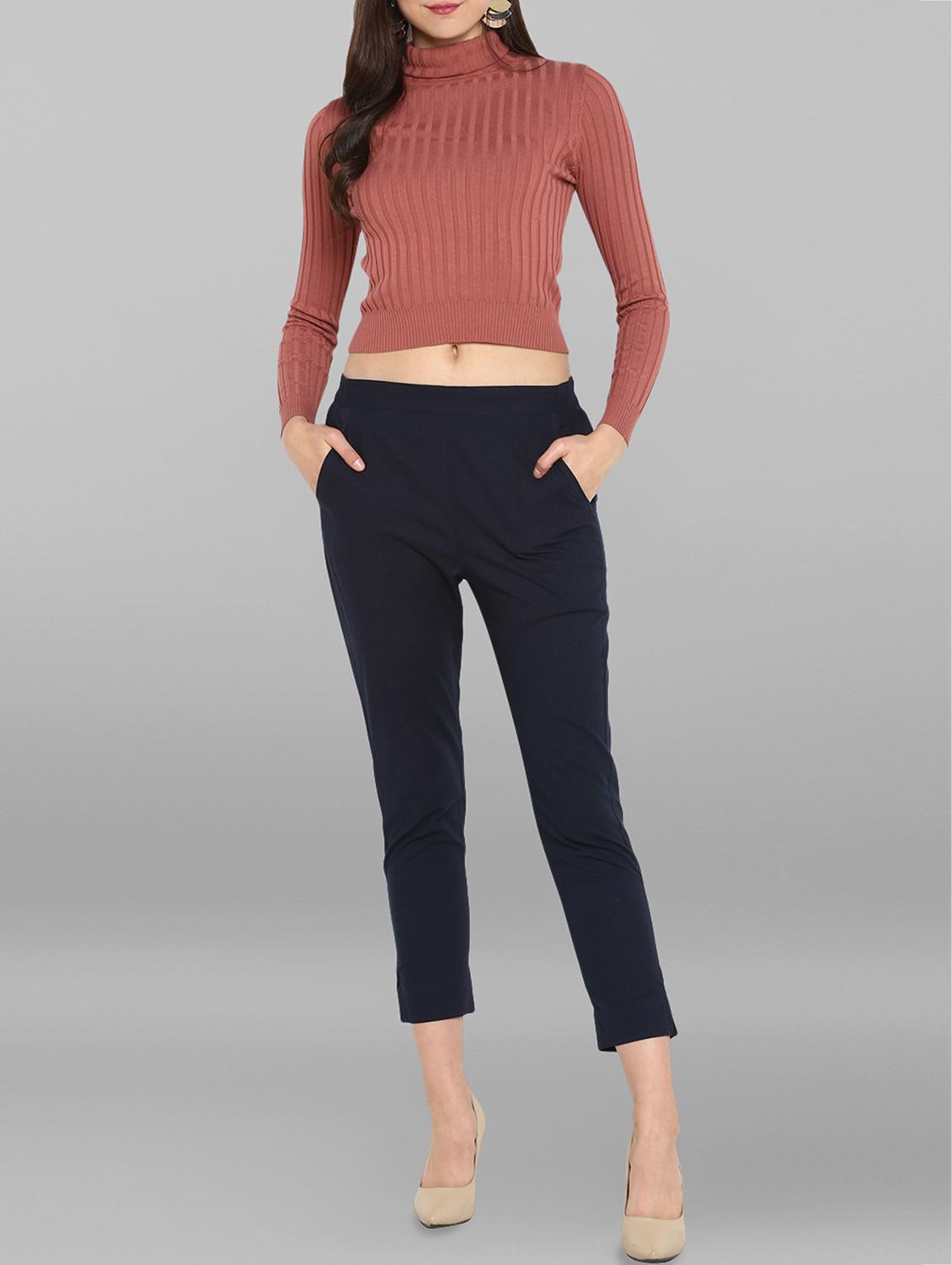 elasticated waist cropped pant - 15938600 - Zoom Image - 4