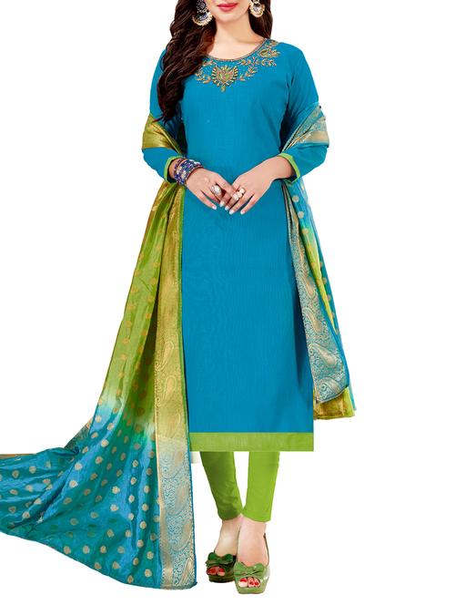 embellished unstitched churidaar suit - 15938615 - Standard Image - 1