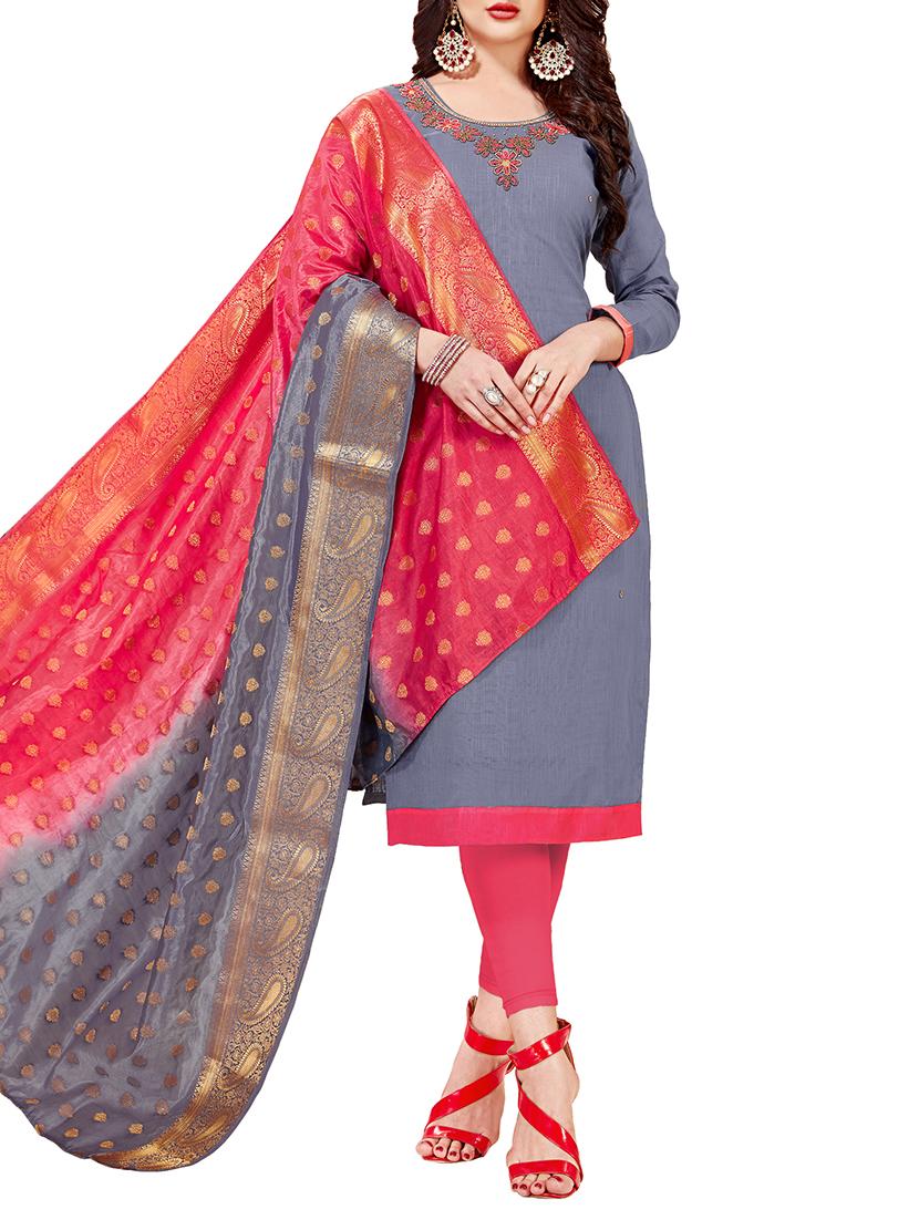 embellished unstitched churidaar suit - 15938621 - Zoom Image - 1