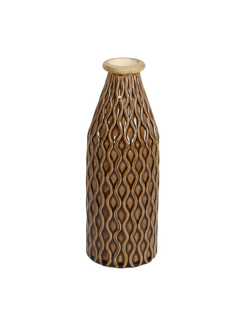 glazed ceramic brown vase - 15938881 - Zoom Image - 3
