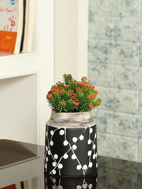 broad neck handpainted ceramic vase - 15938882 - Standard Image - 1
