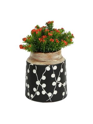 broad neck handpainted ceramic vase - 15938882 - Standard Image - 3