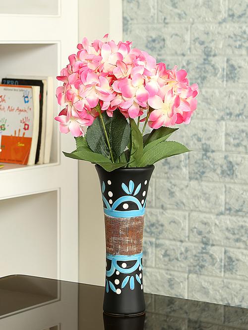 hand painted textured multicolor ceramic vase - 15938883 - Standard Image - 1