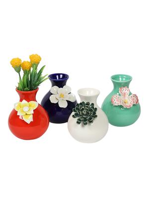 assortment of colours - traditional ceramic flower vase for home - 15938961 - Standard Image - 4