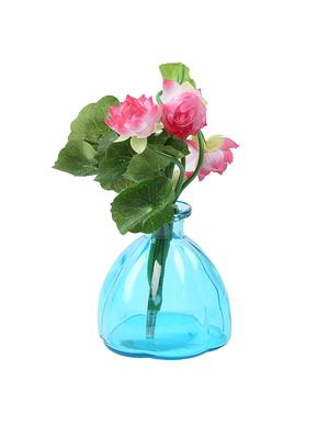 oval jar styled tranparent blue vase - 15938978 - Standard Image - 2