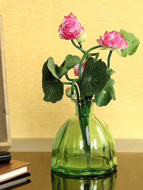 oval jar styled tranparent green vase - 15938980 - Standard Image - 1