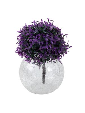 hand blown crinkled glass round vase - 15939019 - Standard Image - 2