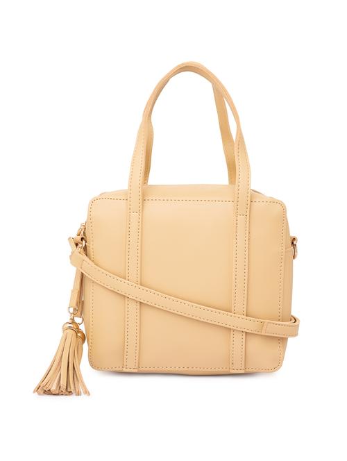 beige leatherette (pu) regular handbag - 15939459 - Standard Image - 1