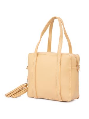 beige leatherette (pu) regular handbag - 15939459 - Standard Image - 4