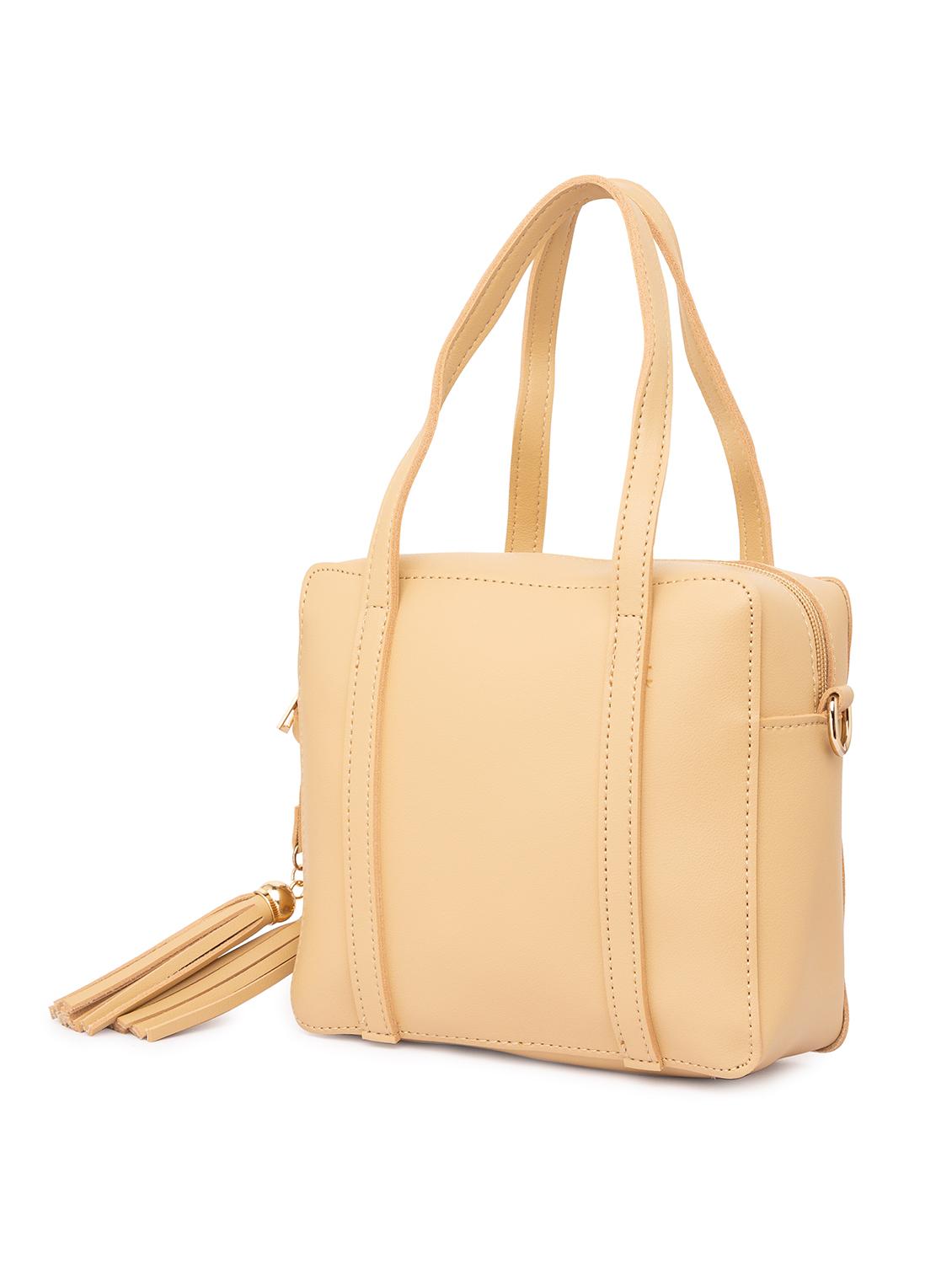 beige leatherette (pu) regular handbag - 15939459 - Zoom Image - 4