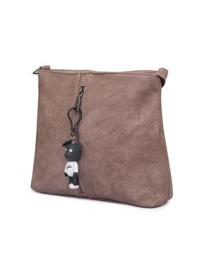 brown leatherette (pu) regular sling bag - 15939464 - Standard Image - 4