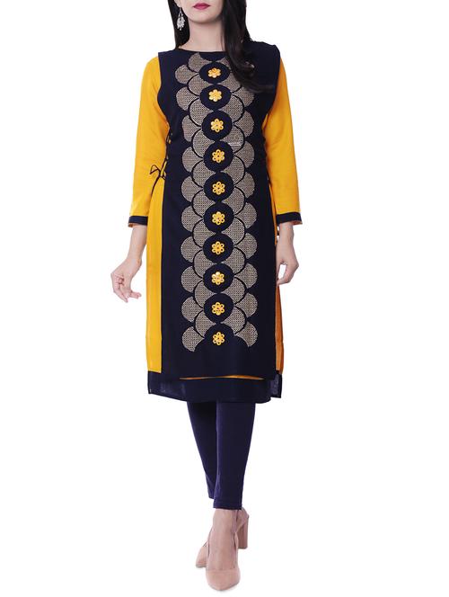 embroidered straight kurta - 15939803 - Standard Image - 1
