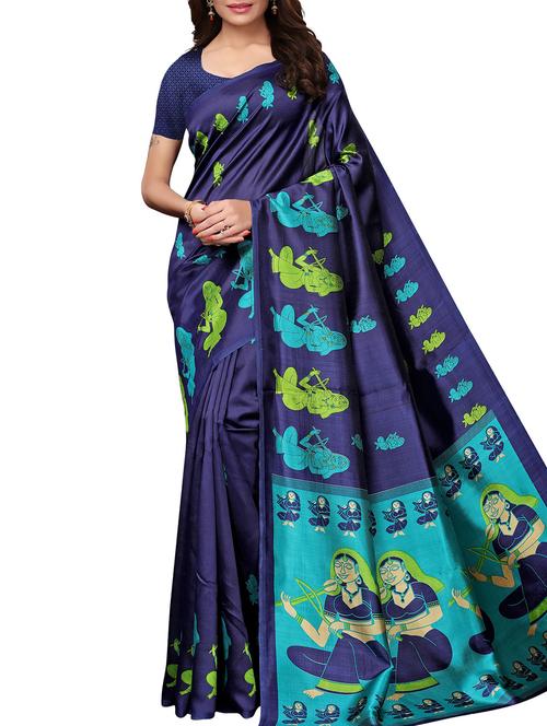 conversational printed saree with blouse - 15939995 - Standard Image - 1