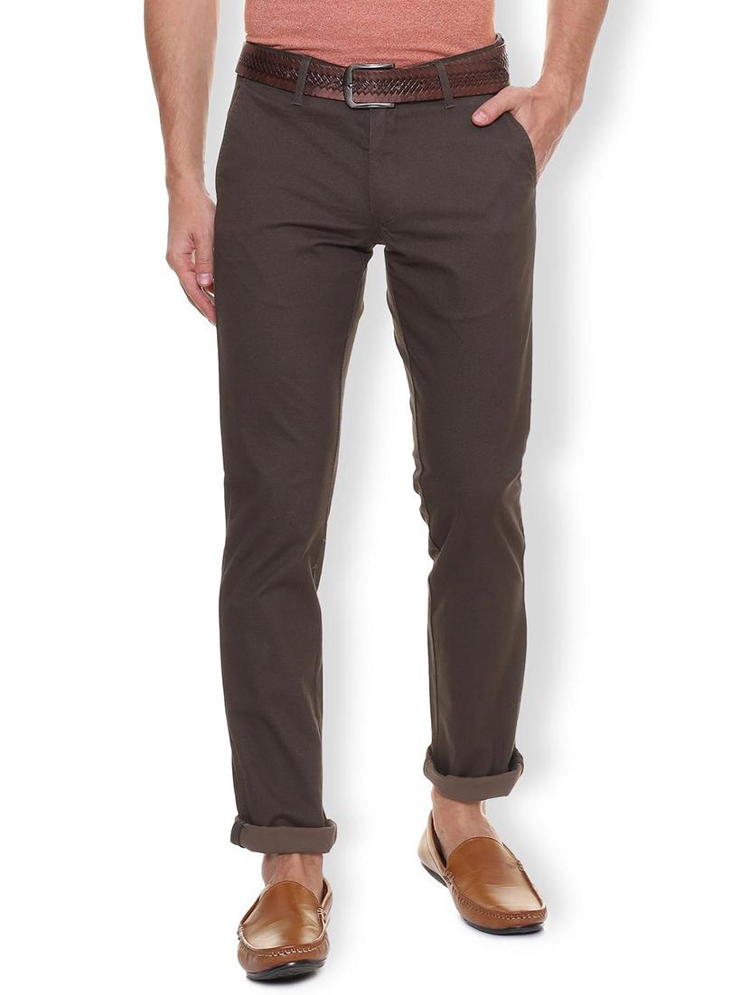 brown cotton blend chinos - 15940083 - Zoom Image - 1