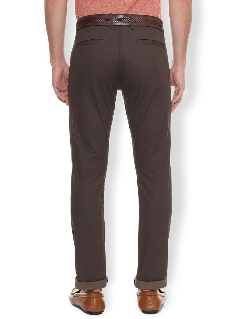brown cotton blend chinos - 15940083 - Zoom Image - 2