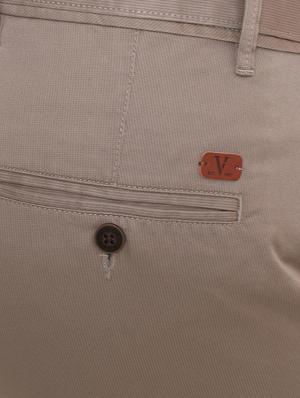 brown cotton flat front casual trousers - 15940084 - Standard Image - 4